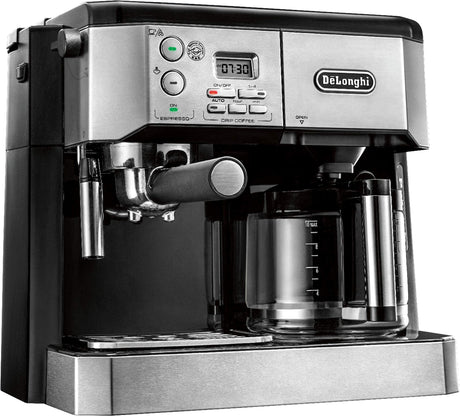 DeLonghi BCO430 Combination Pump Espresso and 10-Cup Drip Coffee Machine with Frothing Wand, Silver and Black De'Longhi