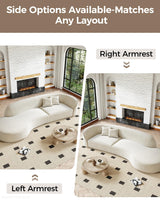 Anzhap 110" Luxury L-Shaped Curved Sofa – Modern Plush Microfiber Couch with Rounded Corners, Ergonomic High-Density Foam, Solid Wood Frame, Elegant Living Room Couch,Left Anzhap