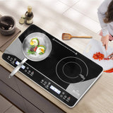 Duxtop LCD Portable Double Induction Cooktop 1800W Digital Electric Countertop Burner Sensor Touch Stove, 9620LS/BT-350DZ duxtop