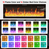 85" Electric Fireplace with Mantel, Fireplace TV Stand w/ 42" Electric Fireplace for 65 Inch TVs with Power Outlets, Farmhouse Entertainment Center with Storage for Living Room, Bedroom, Antique White Hlivelood