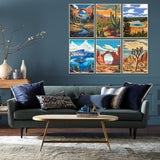 Canrichshop 6 Pack National Park Diamond Painting Kits for Adults,Lanscape Diamond Art Kits Beginner,5D Full Drill Diamond Dot,Gem Art Crafts for Adults Wall Decor 12x16inch Canrichshop