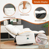DYHOME Rocking Recliner Chair, White Swivel Massage Rocker Recliner Chairwith Heated, Electric Recliner Chairs for Adults, Modern Lazy Boy Single Lounge Sofa for Living Room,Bedroom, Nursery DYHOME