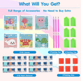 DIYGEMDOT 6 Pack Diamond Art Kits for Kids, Cute Animals Diamond Painting for Beginners, DIY 5D Gem Art for Girls & Boys Ages 6-8-10-12, Children's Christmas Gifts (6x6 inches) DIYGEMDOT