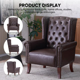 MOJAY Mid-Century Modern Living Room Chairs Set of 2, Upholstered Faux Leather Accent Chairs Club Arm Chair, Single Sofa Chair with Solid Wooden Legs for Bedroom Study Home Office Lounges(Caramel) MOJAY