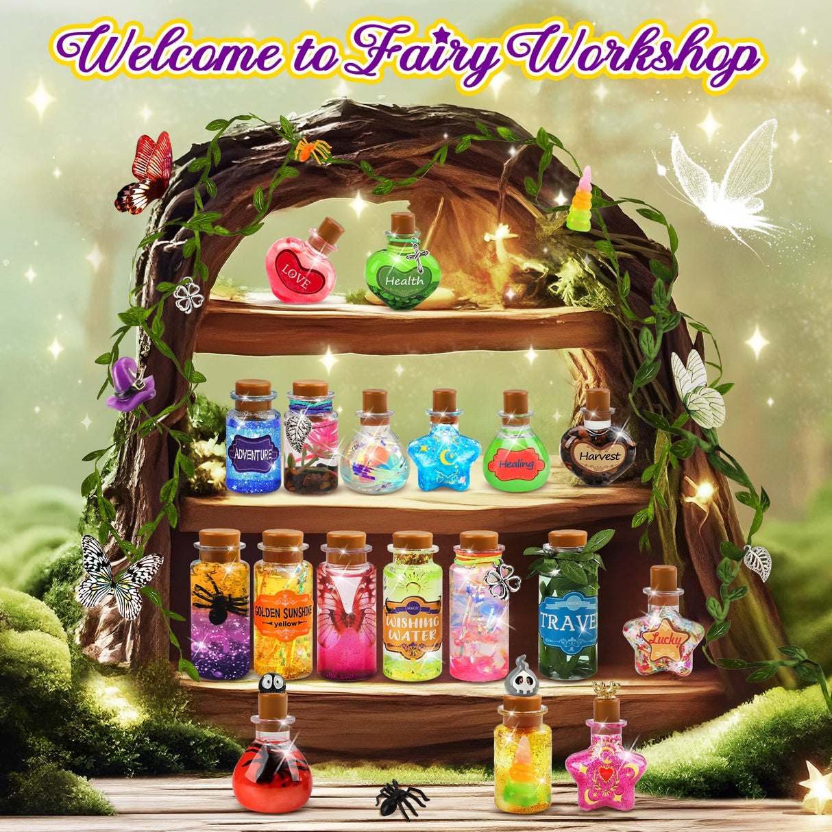 Potion Magic Kit for Kids, Creative Magic Fairy Arts and Crafts Kit Birthday Gifts Toys for Girls 6 7 8 9 10 11 12+ Year Old Boys Decorations Family Activities Party Favors Gadetouq