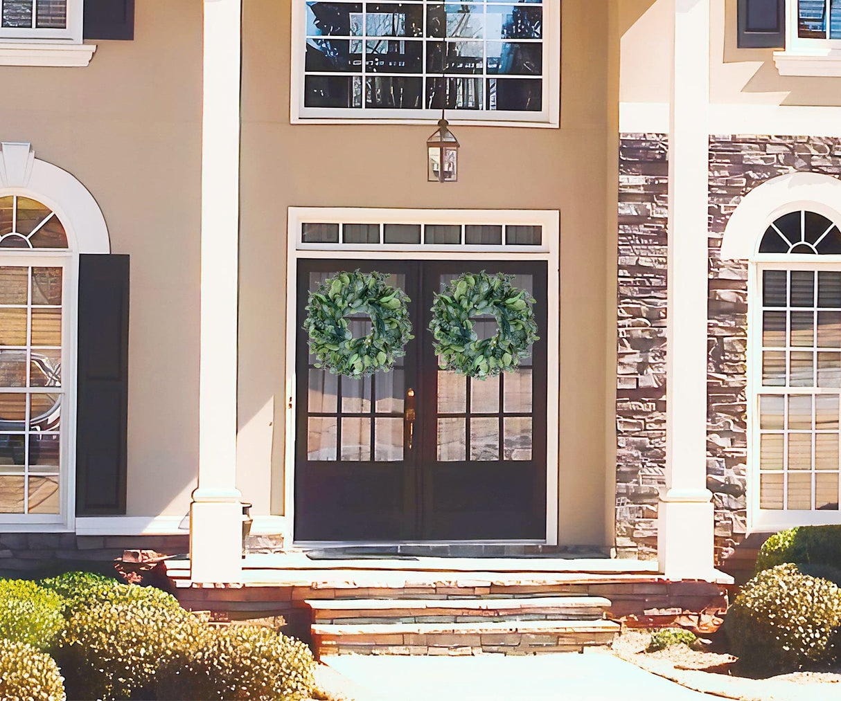 Easy Fine 26 Inch Artificial Eucalyptus Wreaths for Front Door for All Seasons,Spring Summer Fall Autumn Winter Christmas Wreath,Large Neutral Everyday Greenery Wreath,Home Wall Door Porch Decor Easy Fine