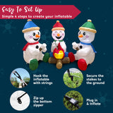 Joiedomi 6 FT Long Christmas Inflatable Snowman with Campfire, 3 Pack Small Snowman with Built-in LEDs Christmas Blow Up Yard Decoration with Light for Xmas Party Outdoor, Garden, Lawn Winter Decor Joiedomi