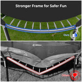 Lyromix Trampoline Outdoor with Slide, 14FT Outdoor Trampoline with Basketball Hoop, Recreational Trampolines with Enclosure Net & Ladder for Kids and Adults, Acid Blue Lyromix