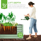 Best Choice Products 6x3x2ft Outdoor Metal Raised Garden Bed, Deep Root Box Planter for Vegetables, Flowers, Herbs, and Succulents w/ 269 Gallon Capacity - Sage Green Best Choice Products