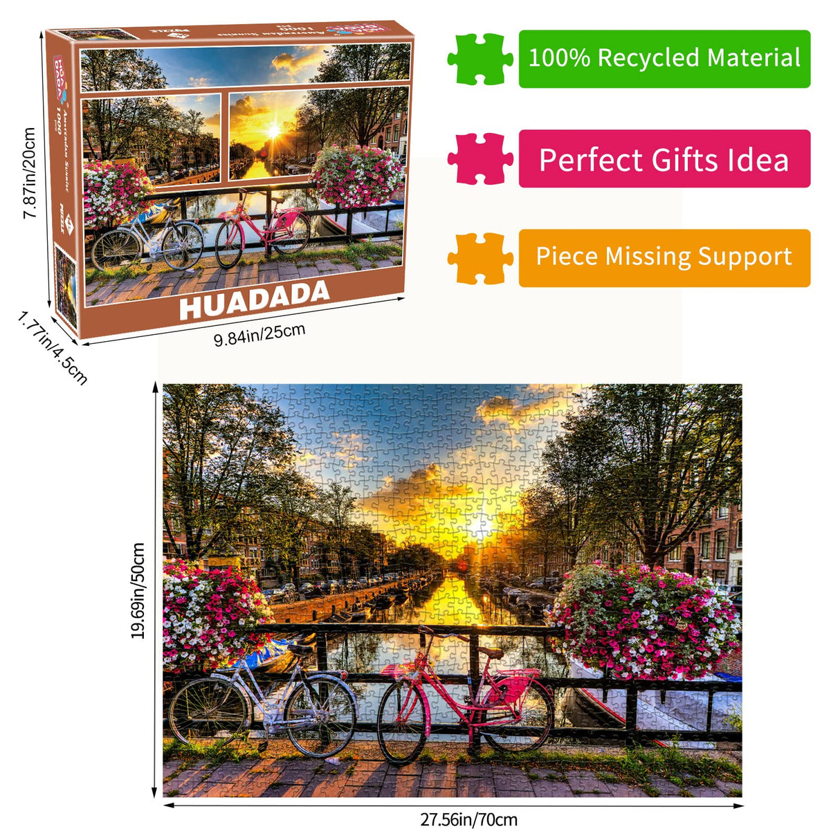 Jigsaw Puzzles for Adults 1000 Piece Puzzle for Adults 1000 Pieces Puzzle 1000 Pieces-Amsterdam Sunrise 1000 Piece Jigsaw Puzzles for Adults Gifts HUADADA