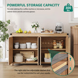 YITAHOME 55'' Sideboard Buffet Cabinet with Storage, Farmhouse Large Coffee Bar Cabinet with Adjustable Shelf for Kitchen, Living Room, Oak YITAHOME