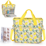 Katech Crochet Bag with Beginner Crochet Books, Large Capacity Yarn Storage Organizer Crochet Tote Bag for Carry Projects Crochet Supplies Knitting Accessories, Yarn Storage Bag with Shoulder Strap Katech