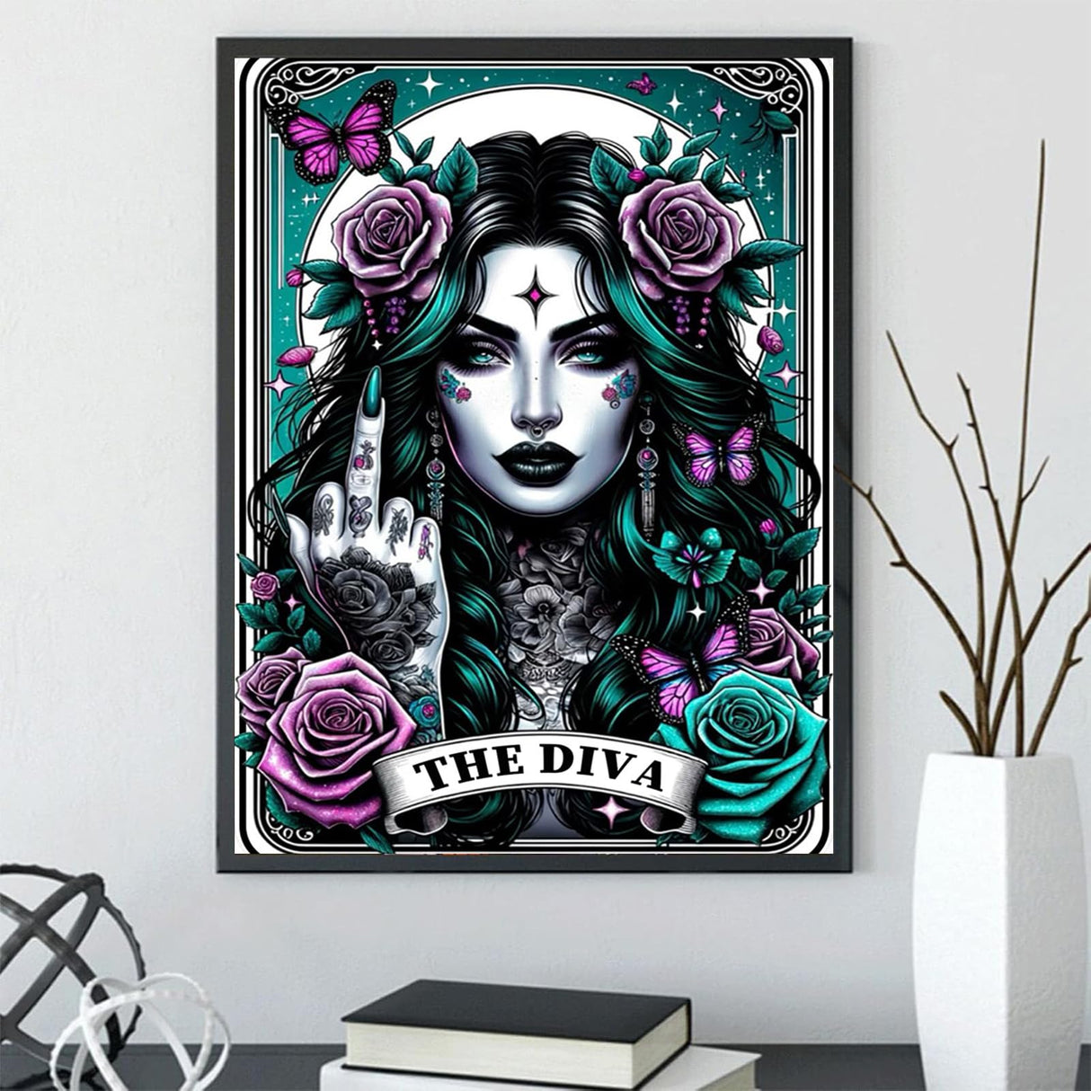 GOUOYANA Gothic Diamond Art Kits for Adults, Tarot Card Diamond Painting, Diamond Painting Cards, DIY Full Rhinestone 5D Diamond Painting Kits (Gemstone Craft), Home Wall Decoration (12x16 inch) GOUOYANA