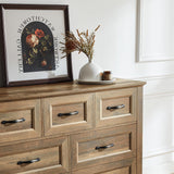 LINSY HOME 7 Drawers Dresser for Bedroom, Wood Bedroom Dresser Farmhouse Drawer Chest, Tall Dressers Organizer for Closet, Living Room, Hallway LINSY HOME