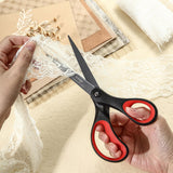 LIVINGO 3 Pack Titanium Scissors All Purpose - Non Stick Stainless Steel Sharp Scissors Set Heavy Duty for Office School Sewing Crafting Cutting Fabric Paper, Comfortable Grip, 5”, 7” & 8” LIVINGO