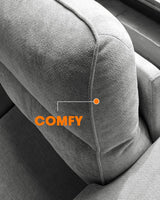 71.25" Modern Couches for Living Room, Deep Seat Sofa with 8” Cushion, Comfy 2-Seater Chenille Loveseat with Convertible Armrest, Removable Sofa Cover, High Leg(Light Gray) Upvilla