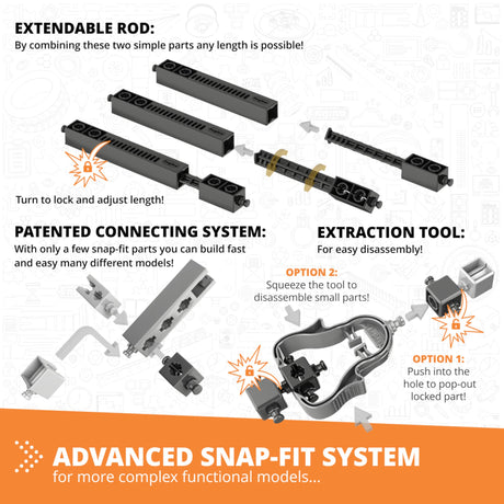 Engino- STEM Toys, Mechanics Cams & Cranks, Engineering Kit for Kids 9+, Learning & Education Set, Gifts for Boys & Girls, STEM Building Toys (8 Model Options) Engino
