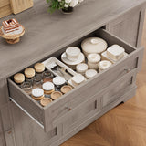 HITHOS 54" Buffet Cabinet with Storage, Modern Kitchen Buffet Sideboard with Drawer, Wood Coffee Bar Cabinet with Adjustable Shelves, Kitchen Storage Cabinet for Living Room, Ash Grey HITHOS