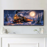 VAIIEYO Large Diamond Art Kits for Adults Christmas, Diamond Art Train, Large Diamond Painting Kits Full Drill Round Rhinestone Craft Canvas for Home Wall Decor Gift 12x31 inch VAIIEYO