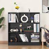 YAHARBO Modern Black 3-Tier Wide Bookshelf with 8 Cubes for Versatile Storage and Display YAHARBO