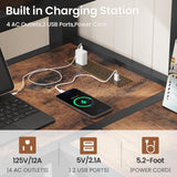 UPOSOJA Loft Bed Twin Size with L Shape Desk,4 Drawers,3-Tier Storage Shelves Metal Loft Bed Frame with Power Outlet and LED Lighted,No Box Spring Needed,Space-Saving,Noise Free,Black UPOSOJA