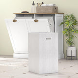 HOMCOM Double Tilt-Out Laundry Hamper Cabinet with 2 Removable Basket, Modern Bathroom Storage Cabinet with Shaker Doors and Handles, White HOMCOM