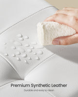 SONGMICS Storage Ottoman, Cube Ottoman with Legs, 15 x 15 x 15.7 Inches, Footstool, Footrest, 10 Gal. (37 L), Synthetic Leather, for Bedroom, Living Room, Dorm, Cloud White ULSF0512W02 SONGMICS