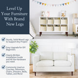 Brown Round Furniture Legs - Premium Mid Century Legs for Sofa, Chair, Table, Dresser, Bed, Cabinet, Ottoman - Our Wooden Legs Are Easy To Install & Include Installation Hardware - Set of 4, 10 Inches Airy Abode