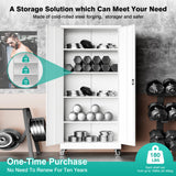 SISESOL Metal Storage Cabinet with Wheels,75 inch Rolling Garage Storage Cabinet with Lock,White Metal Cabinets with Wheels and Shelves,Tool Cabinets on Roller for Garage,Home,Office,Shop SISESOL
