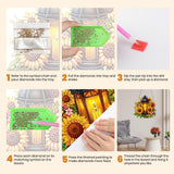 MXJSUA Lantern Sunflowers Special Shaped Hanging Diamond Painting Art Kits for Adults, Crystal Rhinestone Acrylic Gem Art Pendant Ornaments Kit for Home Decoration and Gift MXJSUA