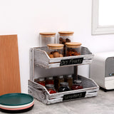 HYLEHE Fruit Basket Holder Vegetable Stand Bread Racks,2 Tier Farmhouse Standing Wooden Organizer,Classic Pastoral Food Basket for Kitchen,Office,Dining Room and Guest Room (Need Assemble) HYLEHE