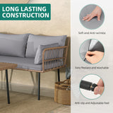 YITAHOME 4-Piece Wicker Patio Furniture Set, All Weather PE Rattan Conversation Set Sectional Sofa with Soft Cushions & Side Table, Porch Furniture for Deck, Balcony, Backyard - Grey YITAHOME