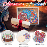 BSRESIN 8 Pcs Coasters with Holder, Mandala DIY Diamond Art Crafts for Adults, Small Diamond Painting Kits Accessories BSRESIN