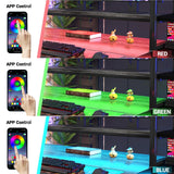 armocity 2024 Upgrade Gaming Desk with LED Lights, Small Computer Desk with Long Monitor Stand, 47.2'' Reversible Laptop Table with Storage Shelves, Small Desk for Small Spaces, Gaming Room, Grey armocity