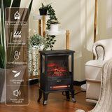 TURBRO Suburbs TS17Q Infrared Electric Fireplace Stove, 19" Freestanding Stove Heater with 3-Sided View, Realistic Flame, Overheating Protection, CSA Certified, for Small Spaces, Bedroom - 1500W TURBRO