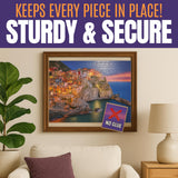 AGREATLIFE 24 Adhesive Puzzle Saver Sheets - Preserve 4 x 1000 Pieces Jigsaw Puzzles - No Stress No Mess - Puzzle Glue Sheets Peel and Stick (24 Sheets with 8 Adhesive Hangers) AGREATLIFE