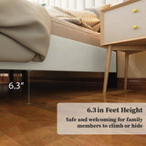 OLALITA Full Size Bed Frame with Headboard, Velvet Upholstered Platform Bed Frame Full Size, Heavy Duty Metal Frame, No Box Spring Needed, Easy Assembly (Beige, Full) OLALITA