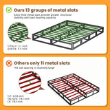 VIPSHOW 7 Inch King Metal Box Spring with Round Corners - 3000 lbs Capacity, High Profile Heavy Duty Mattress Foundation with Steel Slats, Noise-Free, Easy Assemble, Black VIPSHOW