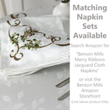 Benson Mills Merry Ribbons Engineered Printed Jacquard Fabric Christmas Table Cloth, for Christmas, Winter, and Holiday Tablecloth (60" x 120" Rectangular, Merry Ribbons) Benson Mills
