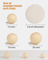 Wood Bead Garland with Tassels, 72 Inch Natural Wooden Beads Garland, 6 Feet Handmade Boho Farmhouse Decor, Coffee Table Decor DF DUALFERV