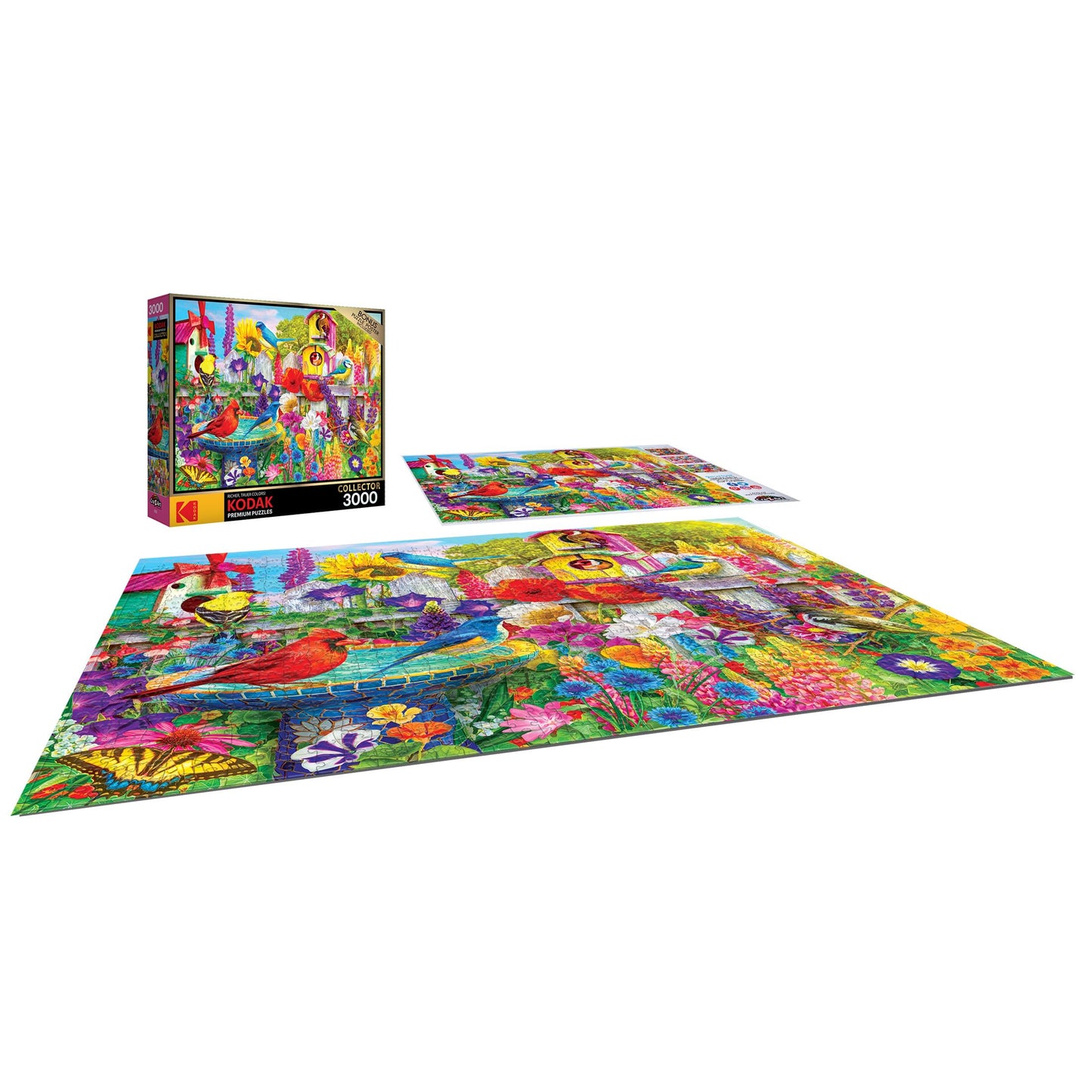 RoseArt - Kodak Premium - Bird Bath Garden - 3000 Piece Jigsaw Puzzle for Adults