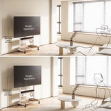 FITUEYES Rolling Floor TV Stand Mount for 40-85 Inch Large LCD/LED TVs TV Cart Heavy Duty Hold Up to 132 lbs Mobile Corner Stand with Mount for LCD/LED Flat Curved Screens with Wooden Large Storage FITUEYES