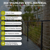 Rayzi 42" 2Pack Cable Railing Post, Stainless Steel Level Line Handrail Post with 100ft 1/8" Stainless Steel Cable and Wire Pliers DIY Kit (No Handrail), Black Rayzi