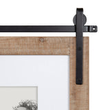 Kate and Laurel Cates Farmhouse Wooden Collage Picture Frame, 21x26 Matted to (4) 5x7, Rustic Natural Brown, Photograph Frame Fitting Four 5x7 Images with Barn Door-Inspired Design Kate and Laurel