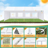 COBIZI 10x30 Party Tent Heavy Duty, 10x30 Tent Canopy with Removable Sidewalls & 4 Built-in Sandbag, Commercial Wedding Large Tent, UV 50+, Waterproof, White COBIZI