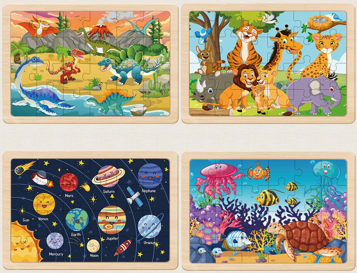 Puzzles for Kids Ages 4-6, 24 Pieces Wooden Puzzles for Toddlers Ages 3 4 5 6 7 8 Year Olds Puzzles Toys. Children Jigsaw Puzzles for Boys and Girls Gifts Educational Learning Toys Eirenke