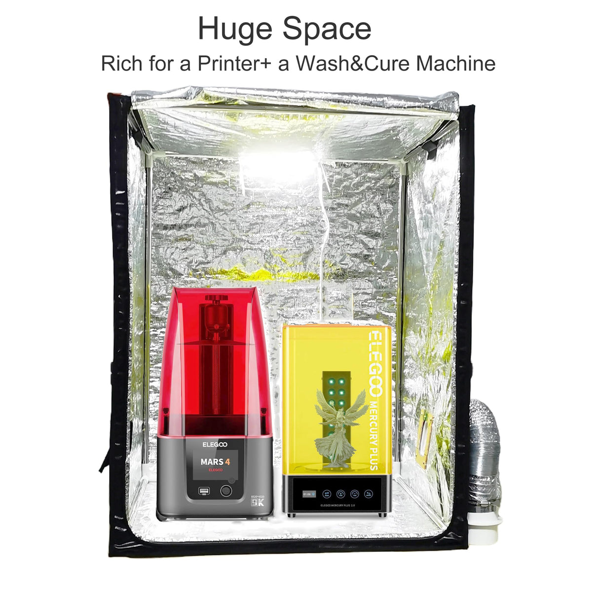 FUNGDO 3D Printer Enclosure Fume Extractor Smoker Absorber Vent 3D Printing Resin Smell Filament Odor 3D Printer Warmer Shelter for CR-10 CR-10Pro(Large) FUNGDO