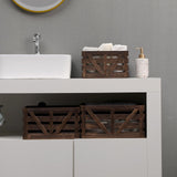 LYDWOO8D Decorative Wood Crates Nesting Crates Wooden Storage Container,Farmhouse Wood Crates for Storage,Display,Decor Boxes-Brown Set of 3 LYDWOO8D