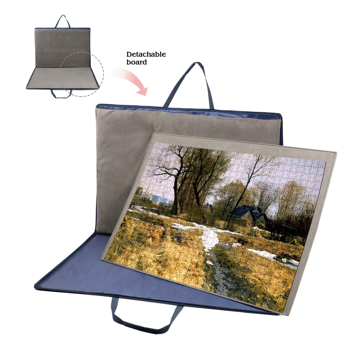 Lavievert 1500 Pieces Jigsaw Puzzle Board with Padded Cover, Portable Puzzle Case with 6 Sorting Trays, Puzzle Caddy Puzzle Storage Saver with Non-Slip Surface for Adults and Kids LAVIEVERT