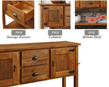 LKTART Farmhouse Sideboard Buffet Cabinet Kitchen Sideboard Cabinet with Storage Drawers and Bottom Shelf for Entryway Hallway Foyer Table Cupboard Coffee Bar Cabinet (48" Brown LKTART